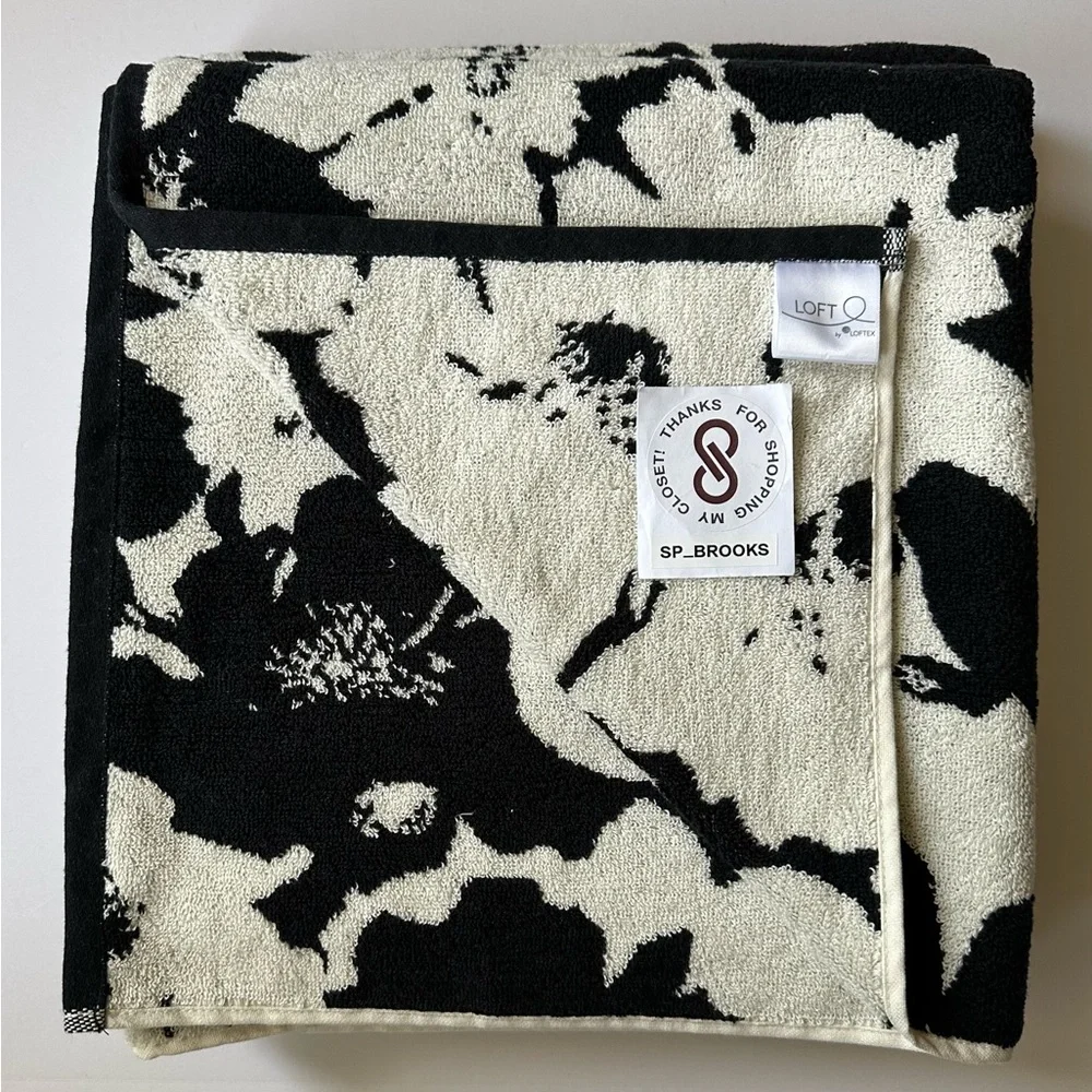 🎁8PC LOFT Bath Towel Set - 8 Pieces - BLACK MILK IN BLOOM